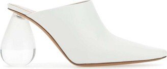 Almond Toe See-through Drop Heel Mules