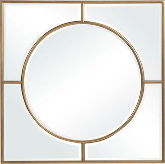 Contemporary Home Living 48 Gold and Clear Traditional Square Wall Mirror