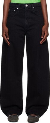 Black Long Barrel Jeans