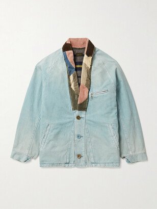 Corduroy-Trimmed Denim Jacket