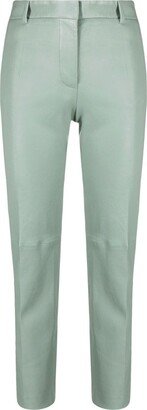 Slim-Cut Leather Trousers-AD