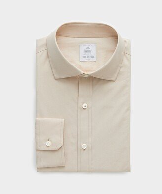 Spread Collar Sateen Poplin Dress Shirt in Heather Khaki