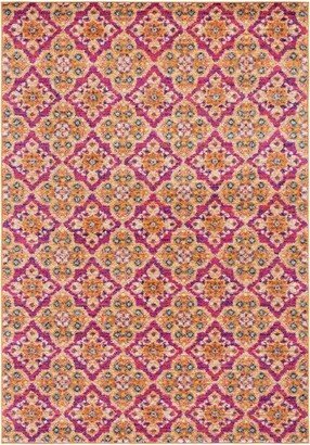 Madison MAD605 Power Loomed Area Rug - Fuchsia/Gold - 4'x6'