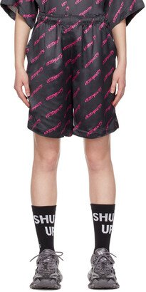 Black Monogram Pyjama Shorts