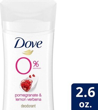 Dove Beauty 0% Aluminum Pomegranate & Lemon Verbena Deodorant Stick - 2.6oz