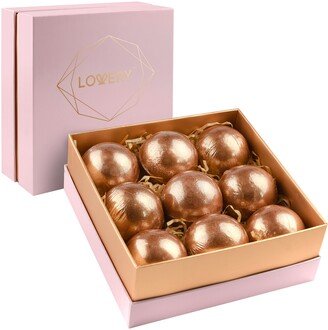 Lovery 24K Rose Gold Bath Bombs Gift Set, 9 Scented Bubble Bombs