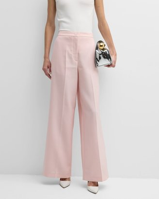 High-Rise Wide-Leg Wool-Silk Trousers