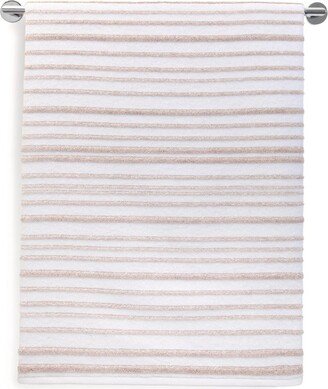 Urbane Stripe Cotton Hand Towel, 18 x 28 - Linen, White