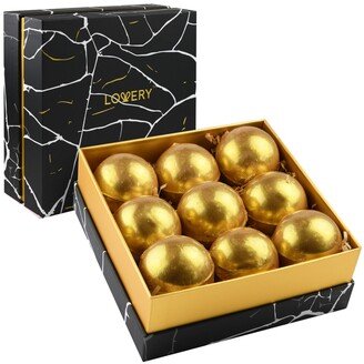 Lovery 24 Karat Gold Mica Bath Bombs Set, Bubble and Spa Bath Bombs and Deluxe Marble Bath Fizzies Gift Set, 9 Piece