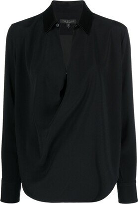 Philippa draped satin blouse