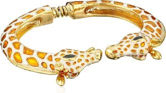 White and Tan Enamel Giraffe Bracelet