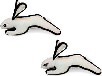 Tuffy Barnyard Rabbit White, 2-Pack Dog Toys