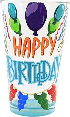 Tabletop Happy Birthday Pint Glass Lolita Hand Painted Enesco - Drinkware