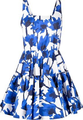 Floral-Print Ruffle Minidress