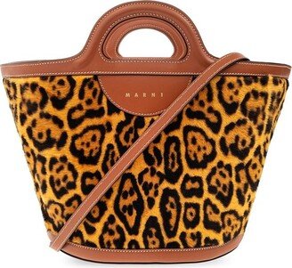 Tropicalia Leopard Printed Open Top Bucket Bag