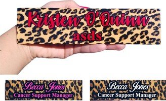 Cheetah Wall Name Plate Custom Gloss Sealed Work Office Makeup Room Door Sign Teacher Gift Leopard Animal Print Personalized Business