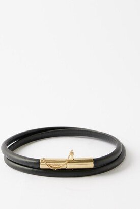 Pin-clasp Tube Leather Belt