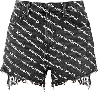 Alexander Wang Bite Logo-print Denim Shorts