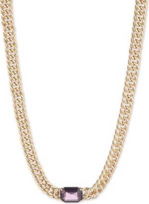 nk 16 Chainlink Stone Collar - Gld/purple Necklace Gold