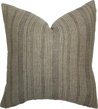 Davis | Olive Woven Stripe Pillow Cover Moody Green Designer Fabric Neutral Home Decor Lumbar