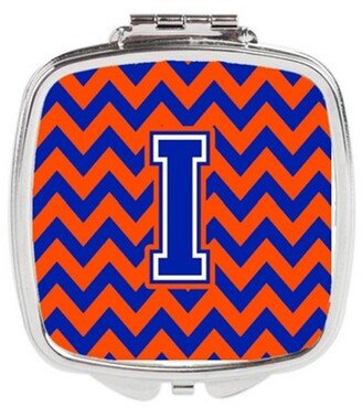 CJ1044-ISCM Letter I Chevron Orange & Blue Compact Mirror, 3 x 0.3 x 2.75 in.