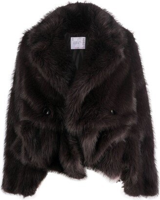 Asymmetric-Hem Faux-Fur Jacket