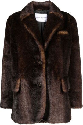 Faux-Fur Single-Breasted Jacket-AA