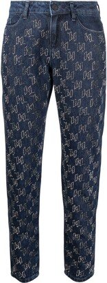 Rhinestone Slim-Fit Jeans