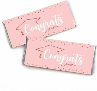 Big Dot Of Happiness Rose Gold Grad - Candy Bar Wrapper Graduation Party Favors - Set of 24