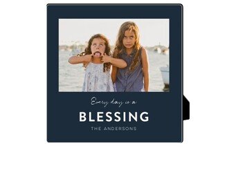 Desktop Plaques: Everyday Is A Blessing Desktop Plaque, Rectangle Ornament, 5X5, Black