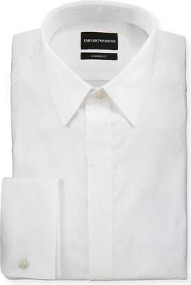 Men's Modern Fit Basic Tuxedo Shirt with Point Collar %26 French Cuffs