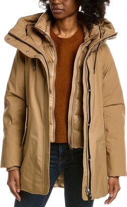 Kinslee 2-In-1 Oversized Leather-Trim Down Parka