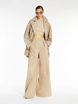 Nappa-leather belted trench coat