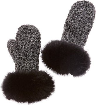 Surell Accessories Fleece-Lined Knit Mittens-AA