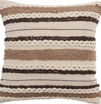 Saro Lifestyle Striped Woven Decorative Pillow, 20 x 20