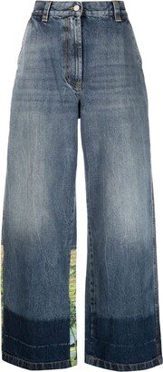 Sunrise panelled wide-leg jeans