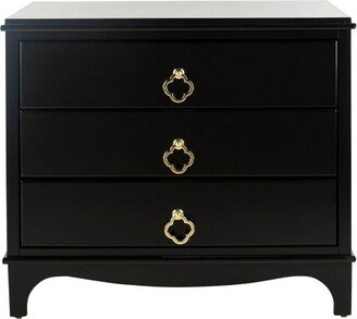 Hannon Nightstand - Black/Brass