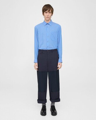 Cotton Twill Wide-Leg Pant