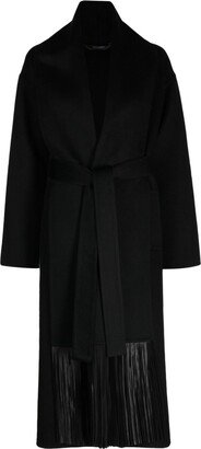 Shawl-Lapels Fringe-Detailing Coat