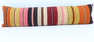 Throw Pillow, Home Decor Pillow Cover, Kilim Red Striped Traditional Designer 741