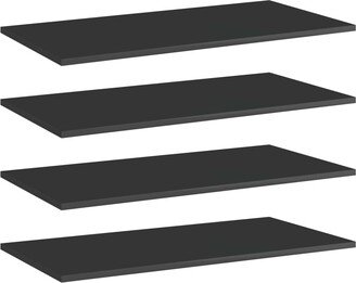 Bookshelf Boards 4 pcs High Gloss Black 31.5x15.7x0.6 Chipboard