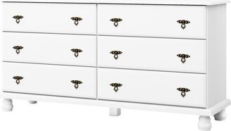 Palace Imports 100% Solid Wood Traditional Kyle 6-Drawer Dresser with Optional Mirror