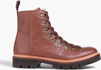 Nanette shearling-lined pebbled-leather combat boots