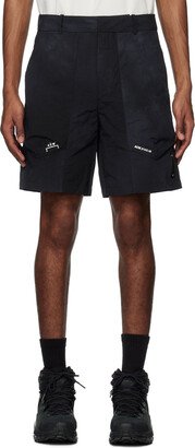 Black Irregular Dye Shorts