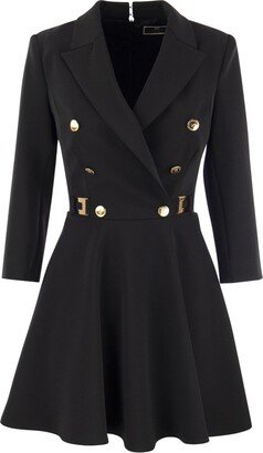 Double-Breasted Blazer Dress-AA