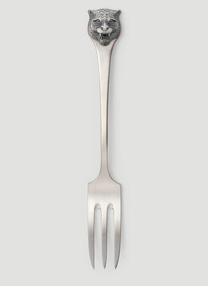 Set Of Two Tiger Dessert Forks - Kitchen Silver One Size