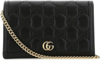 Black Leather Gg Clutch