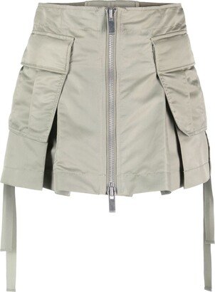 Zip-Up Twill Shorts