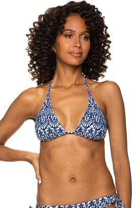 String Bikini Top (Island Batik Navy Multi) Women's Swimwear