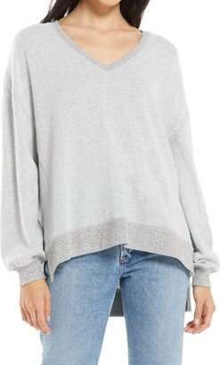 Marietta Fleece Oversized Sweater In Heather Grey